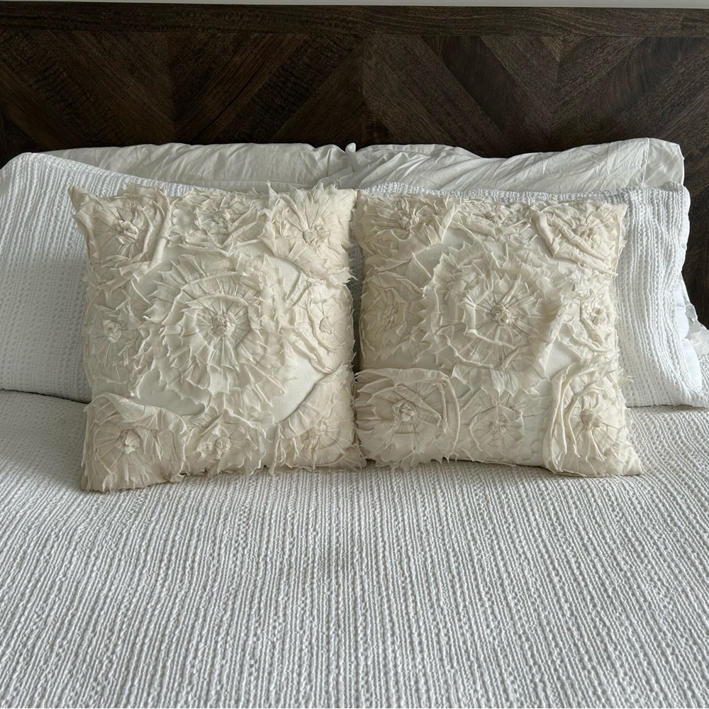 Off White Anthropologie Decorative Throw Pillows